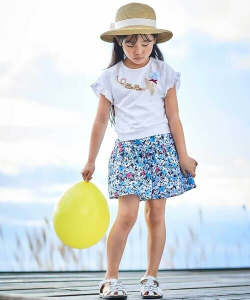 BeBe / べべ ショート・ハーフ・半端丈パンツ | 【お揃い】ドビーフラワーガーデンプリントキュロットパンツ(90~150cm) | 詳細5