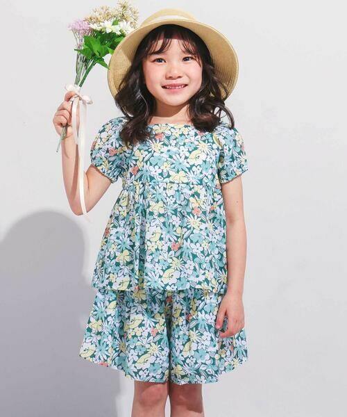 BeBe / べべ ショート・ハーフ・半端丈パンツ | 【お揃い】ドビーフラワーガーデンプリントキュロットパンツ(90~150cm) | 詳細9