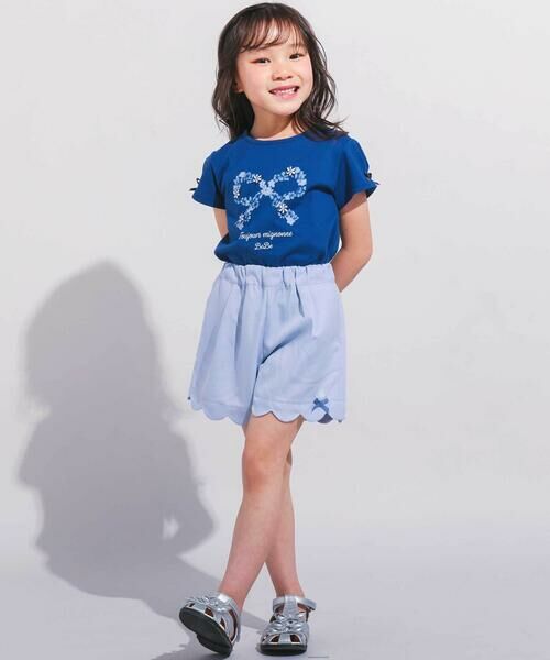 BeBe / べべ ショート・ハーフ・半端丈パンツ | ダンガリースカラップショートパンツ(90~150cm) | 詳細2