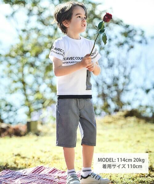 BeBe / べべ ショート・ハーフ・半端丈パンツ | 【お揃い】先染めチェックネーム付きハーフパンツ(80~150cm) | 詳細1