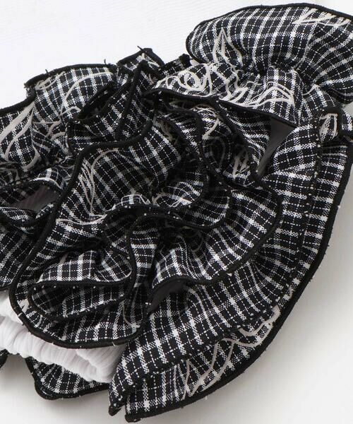 BeBe / べべ Tシャツ | 【お揃い】先染めチェックローズプリントフリルパフスリーブリブTシャツ(90~160cm) | 詳細7