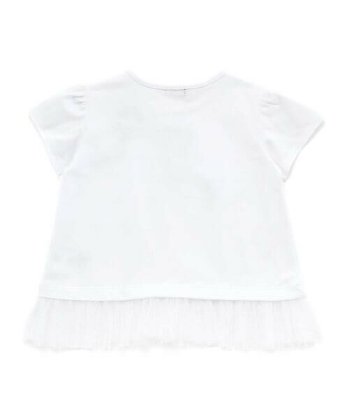 BeBe / べべ Tシャツ | 裾チュールフリルリボンプリント天竺半袖Tシャツ(90~150cm) | 詳細5