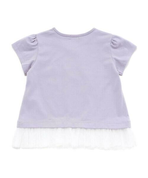 BeBe / べべ Tシャツ | 裾チュールフリルリボンプリント天竺半袖Tシャツ(90~150cm) | 詳細7