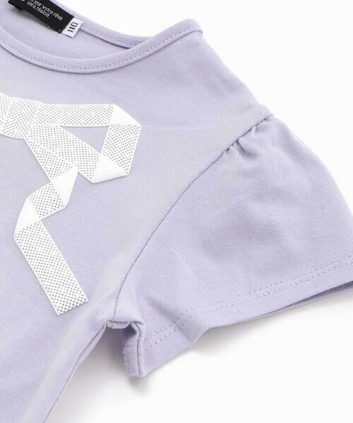BeBe / べべ Tシャツ | 裾チュールフリルリボンプリント天竺半袖Tシャツ(90~150cm) | 詳細9