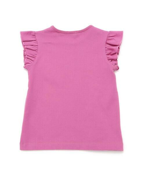 BeBe / べべ Tシャツ | オーロラスパンコールロゴフリル袖Tシャツ(100~160cm) | 詳細2