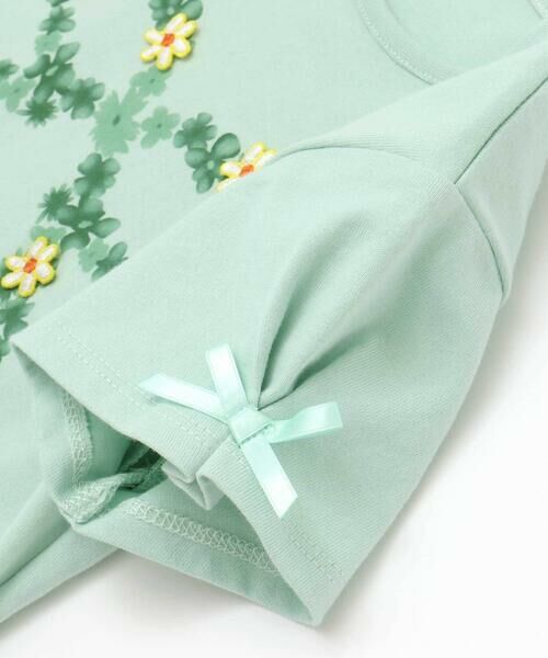 BeBe / べべ Tシャツ | フラワーリボンモチーフ天竺半袖Tシャツ(90~150cm) | 詳細11