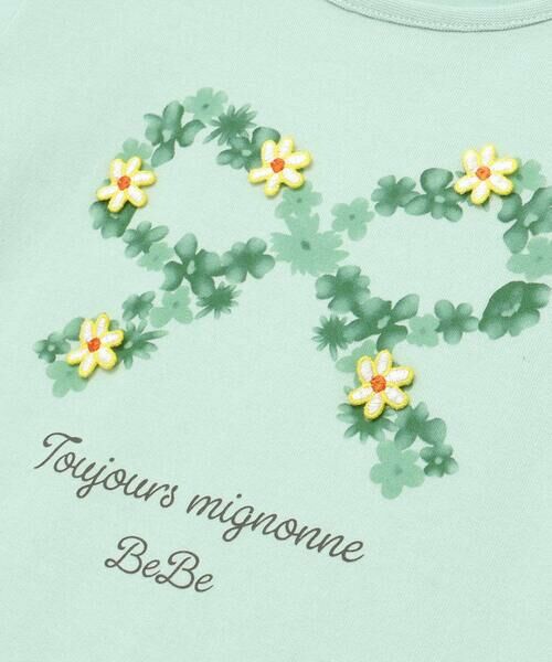 BeBe / べべ Tシャツ | フラワーリボンモチーフ天竺半袖Tシャツ(90~150cm) | 詳細9