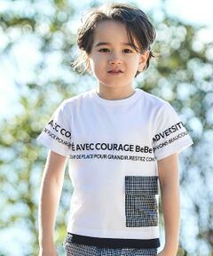 BeBe / べべ Tシャツ | 【お揃い】先染めチェックフラップポケット天竺半袖Tシャツ(90~160cm)