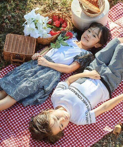 BeBe / べべ Tシャツ | 【お揃い】先染めチェックフラップポケット天竺半袖Tシャツ(90~160cm) | 詳細5