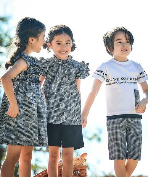 BeBe / べべ Tシャツ | 【お揃い】先染めチェックフラップポケット天竺半袖Tシャツ(90~160cm) | 詳細6