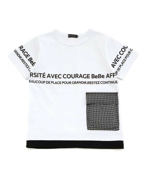 BeBe / べべ Tシャツ | 【お揃い】先染めチェックフラップポケット天竺半袖Tシャツ(90~160cm) | 詳細7