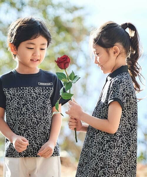 BeBe / べべ Tシャツ | 【お揃い】ジオメトリックロゴ総柄ポンチ半袖Tシャツ(90~160cm) | 詳細3