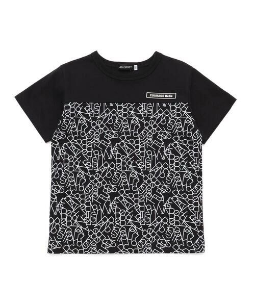 BeBe / べべ Tシャツ | 【お揃い】ジオメトリックロゴ総柄ポンチ半袖Tシャツ(90~160cm) | 詳細5