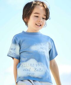 BeBe / べべ Tシャツ | 夏空ロゴプリント天竺半袖Tシャツ(90~150cm)