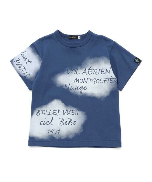 BeBe / べべ Tシャツ | 夏空ロゴプリント天竺半袖Tシャツ(90~150cm) | 詳細1