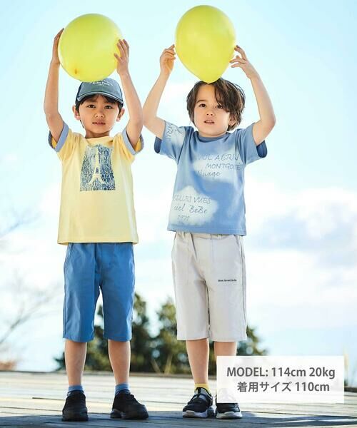 BeBe / べべ Tシャツ | 夏空ロゴプリント天竺半袖Tシャツ(90~150cm) | 詳細3