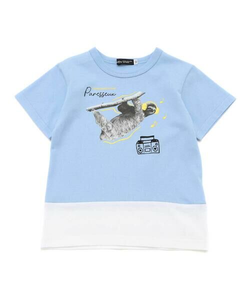 BeBe / べべ Tシャツ | バイカラーアニマルプリント天竺半袖Tシャツ(80~140cm) | 詳細10