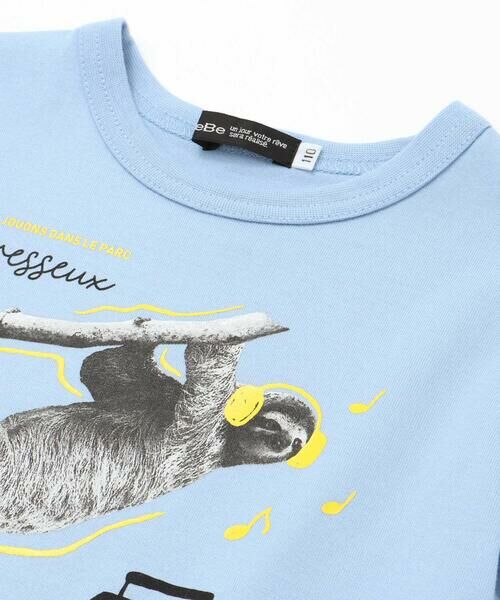 BeBe / べべ Tシャツ | バイカラーアニマルプリント天竺半袖Tシャツ(80~140cm) | 詳細12
