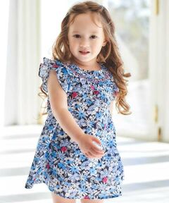 BeBe / べべ ベビー・キッズウエア | 【お揃い】ドビーフラワーガーデンプリントフリル襟ワンピース(80~90cm)