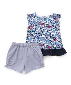 BeBe / べべ ベビー・キッズウエア | 【お揃い】ドビーフラワーガーデンプリントブラウス+キュロットセット(80~90cm)