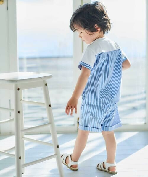BeBe / べべ ベビー・キッズウエア | ブロードストライプ裾ダブルハーフパンツ(80~90cm) | 詳細13