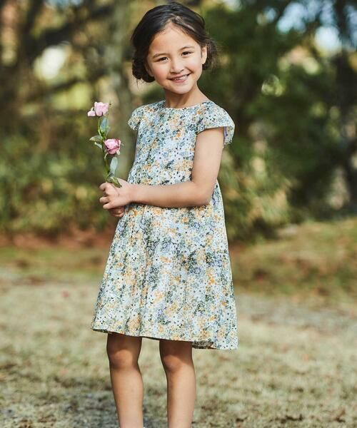 BeBe / べべ ミニ丈・ひざ丈ワンピース | 【DEVEAUX】水彩風花柄ティアードワンピース(90~140cm) | 詳細10