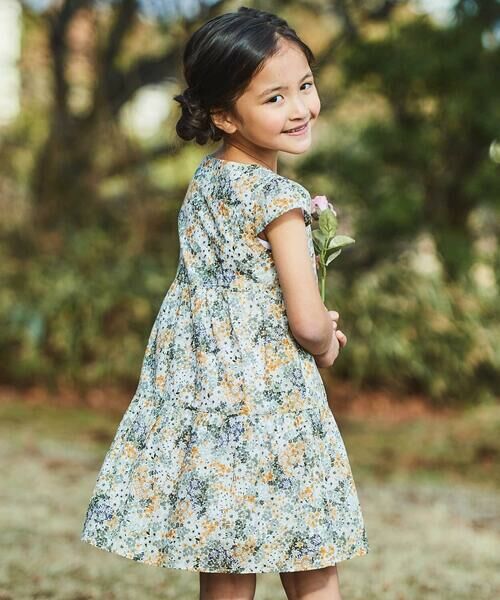 BeBe / べべ ミニ丈・ひざ丈ワンピース | 【DEVEAUX】水彩風花柄ティアードワンピース(90~140cm) | 詳細11