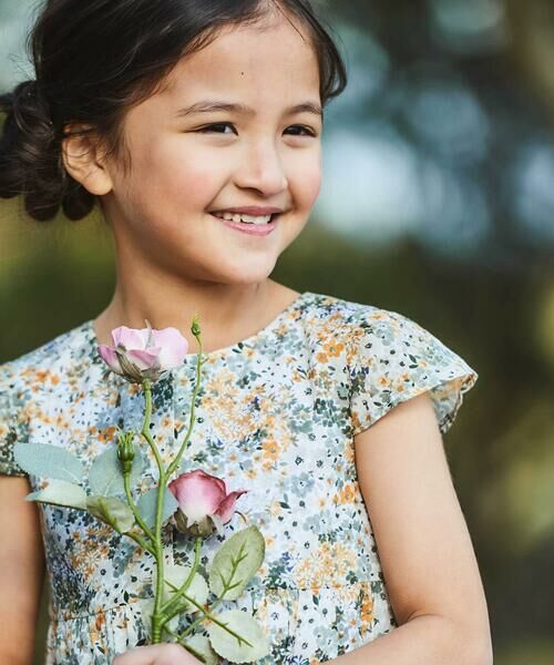 BeBe / べべ ミニ丈・ひざ丈ワンピース | 【DEVEAUX】水彩風花柄ティアードワンピース(90~140cm) | 詳細12