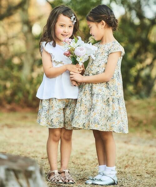 BeBe / べべ ミニ丈・ひざ丈ワンピース | 【DEVEAUX】水彩風花柄ティアードワンピース(90~140cm) | 詳細15