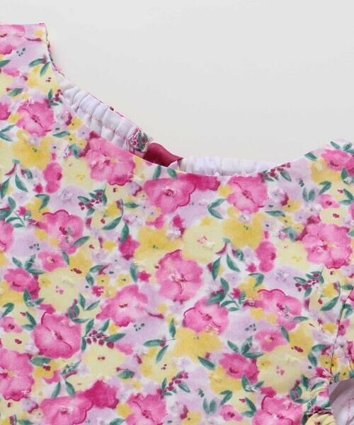 BeBe / べべ ミニ丈・ひざ丈ワンピース | 【お揃い】フルールドゥジョワプリントリボンワンピース(90~150cm) | 詳細10