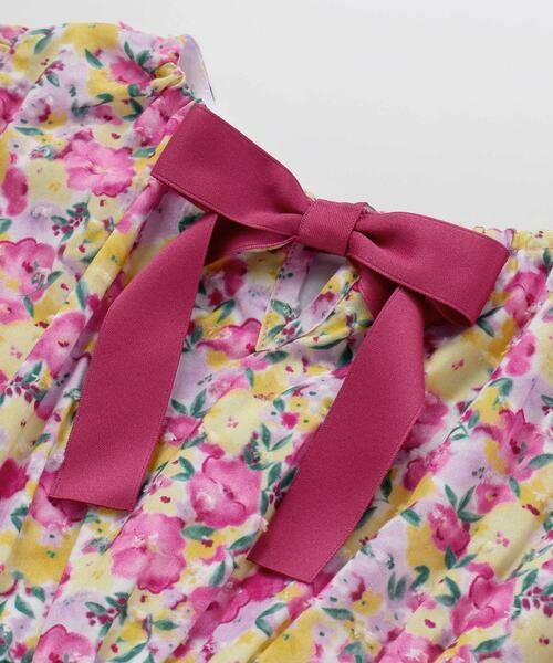 BeBe / べべ ミニ丈・ひざ丈ワンピース | 【お揃い】フルールドゥジョワプリントリボンワンピース(90~150cm) | 詳細14
