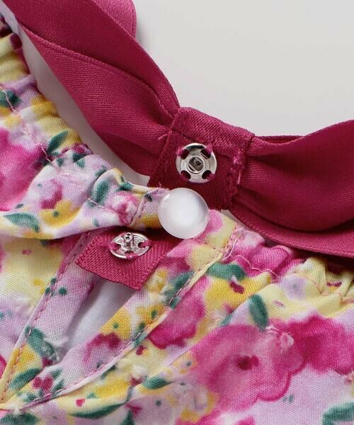 BeBe / べべ ミニ丈・ひざ丈ワンピース | 【お揃い】フルールドゥジョワプリントリボンワンピース(90~150cm) | 詳細15