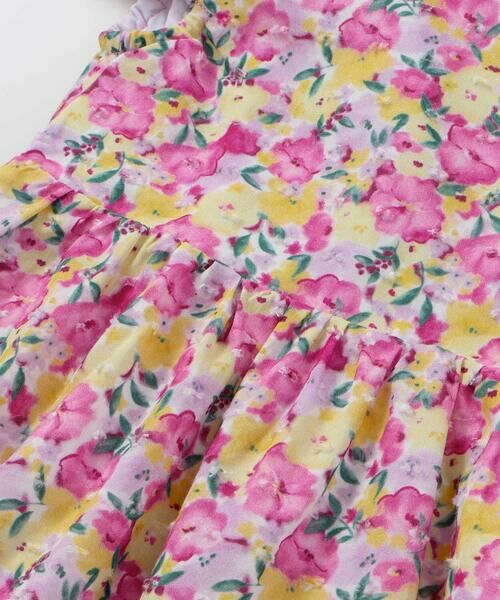 BeBe / べべ ミニ丈・ひざ丈ワンピース | 【お揃い】フルールドゥジョワプリントリボンワンピース(90~150cm) | 詳細17