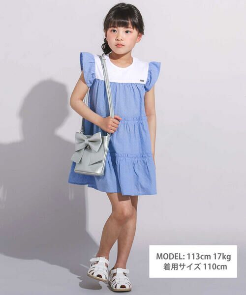 BeBe / べべ ミニ丈・ひざ丈ワンピース | ローンレースティアードフリルワンピース(90~140cm) | 詳細1