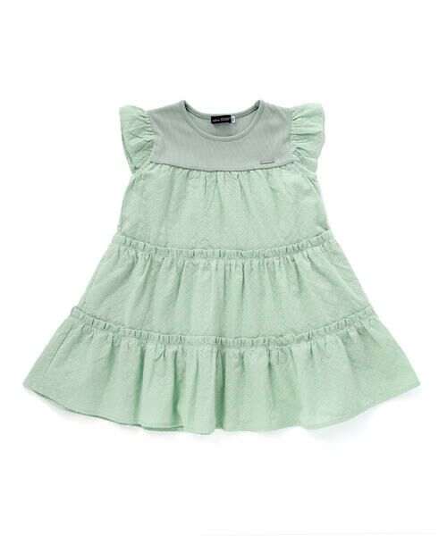 BeBe/べべ ローンレースティアードフリルワンピース(90~140cm) グリーン 120cm BeBe/べべ ローンレースティアードフリルワンピース(90~140cm) グリーン 120cm
