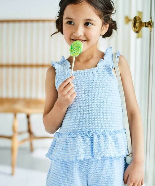 BeBe / べべ セットアップ | ぽこぽこシャーリングビスチェ+ショートパンツセットアップ(90~140cm) | 詳細3