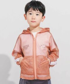 BeBe / べべ パーカー | 【防虫加工】メッシュロゴテープパーカー・巾着付き(90~140cm)