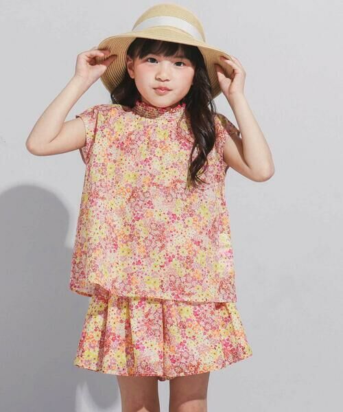 BeBe / べべ シャツ・ブラウス | 【DEVEAUX】水彩風花柄シャーリングブラウス(90~140cm) | 詳細2