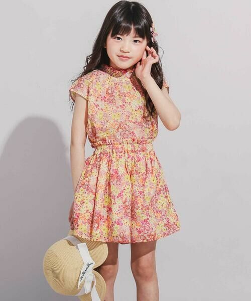 BeBe / べべ シャツ・ブラウス | 【DEVEAUX】水彩風花柄シャーリングブラウス(90~140cm) | 詳細3