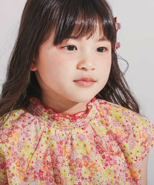 BeBe / べべ シャツ・ブラウス | 【DEVEAUX】水彩風花柄シャーリングブラウス(90~140cm) | 詳細4