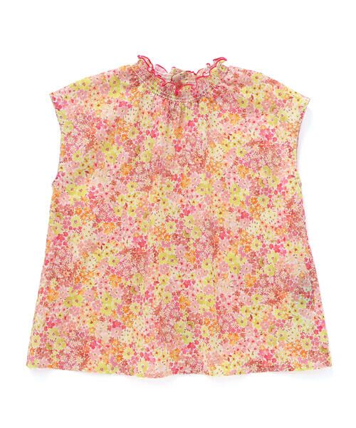 BeBe / べべ シャツ・ブラウス | 【DEVEAUX】水彩風花柄シャーリングブラウス(90~140cm) | 詳細5