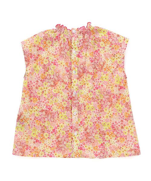 BeBe / べべ シャツ・ブラウス | 【DEVEAUX】水彩風花柄シャーリングブラウス(90~140cm) | 詳細6