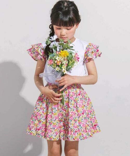 BeBe / べべ ショート・ハーフ・半端丈パンツ | 【お揃い】フルールドゥジョワプリントフリルキュロットパンツ(90~150cm) | 詳細2