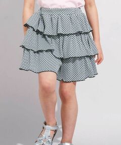 BeBe / べべ ショート・ハーフ・半端丈パンツ | ギンガムジャガードヒラミニキュロットパンツ(90~150cm)