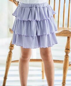 BeBe / べべ ショート・ハーフ・半端丈パンツ | ギンガムジャガードヒラミニキュロットパンツ(90~150cm)