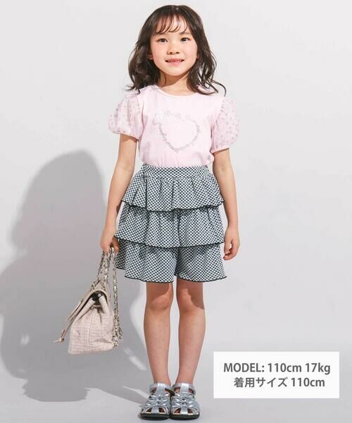 BeBe / べべ ショート・ハーフ・半端丈パンツ | ギンガムジャガードヒラミニキュロットパンツ(90~150cm) | 詳細1