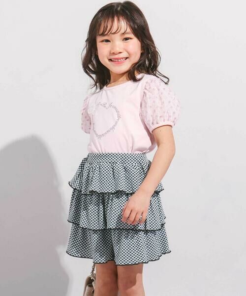 BeBe / べべ ショート・ハーフ・半端丈パンツ | ギンガムジャガードヒラミニキュロットパンツ(90~150cm) | 詳細3