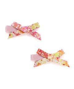 BeBe / べべ ヘアピン | 【日本製】【DEVEAUX】水彩風花柄リボンヘアクリップ