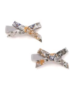 BeBe / べべ ヘアピン | 【日本製】【DEVEAUX】水彩風花柄リボンヘアクリップ