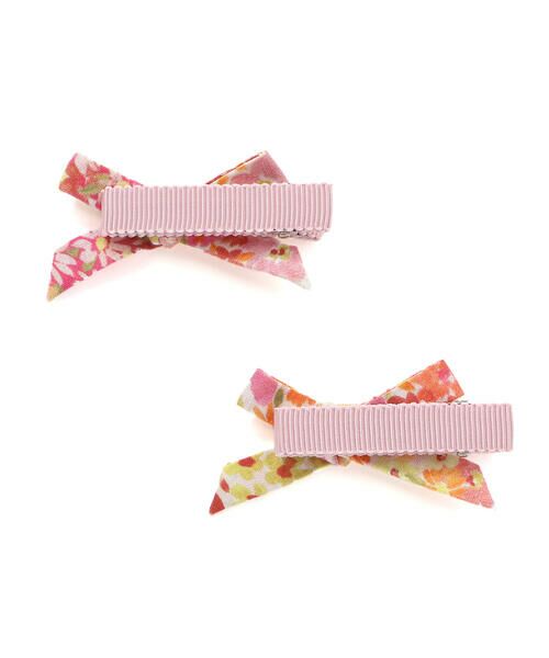 BeBe / べべ ヘアピン | 【日本製】【DEVEAUX】水彩風花柄リボンヘアクリップ | 詳細3